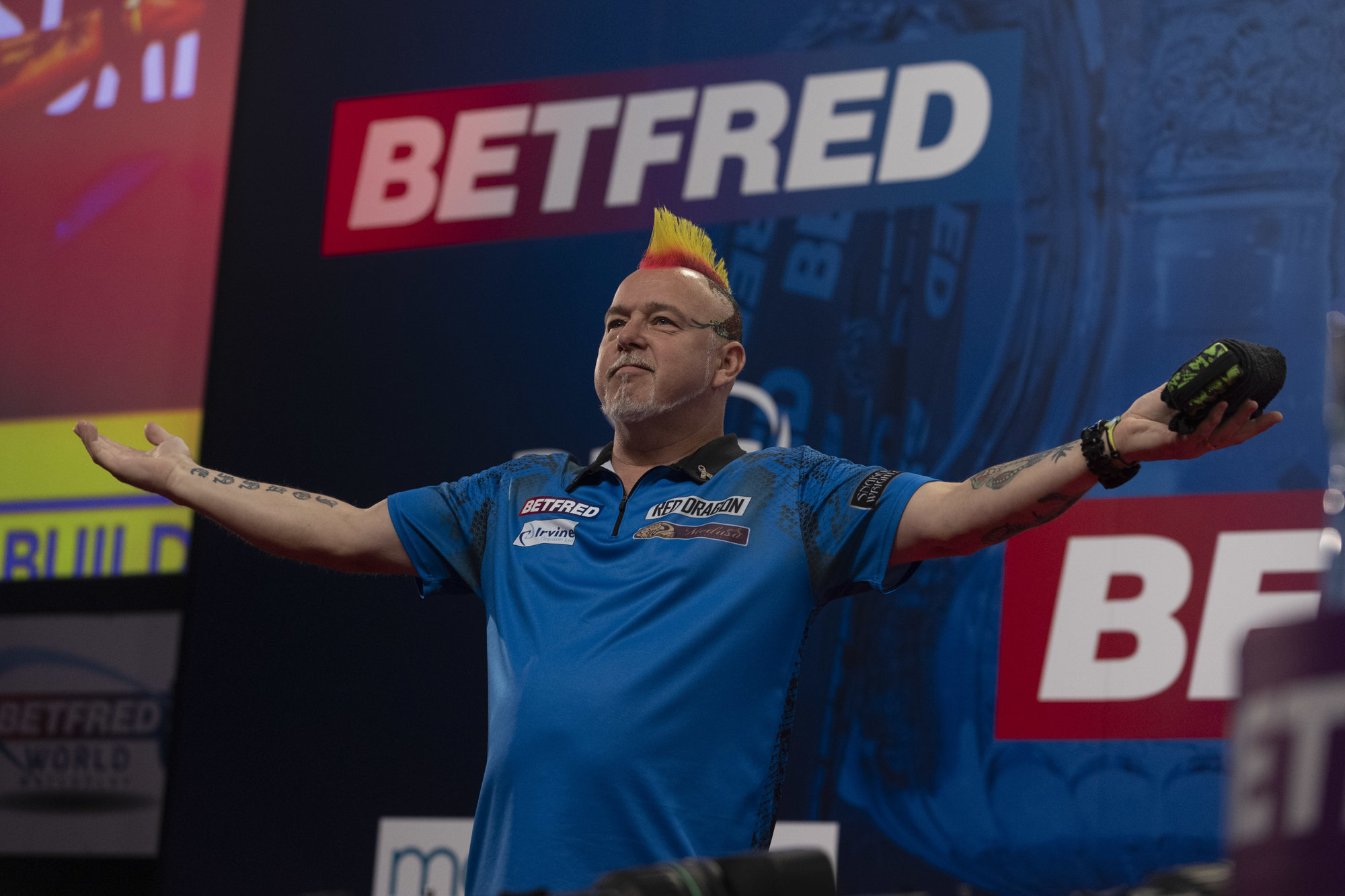 Betfred World Matchplay Peter Wright Madars Razma Darts Peter Wright Begins Betfred