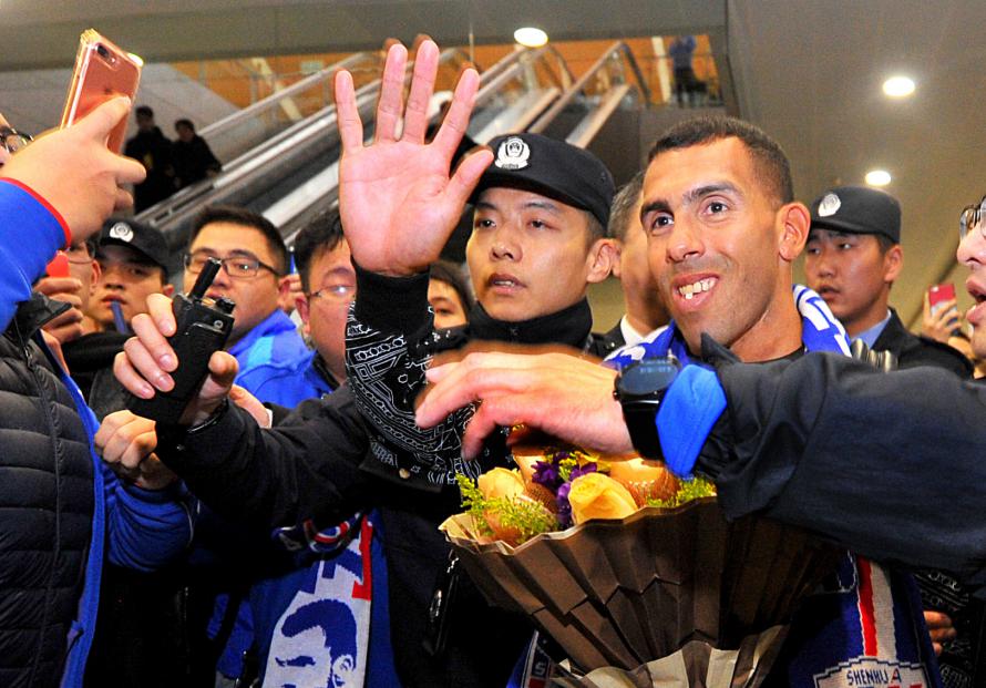 TEVEZ ARRIVES FOR HIS 'HOLIDAY' IN CHINA