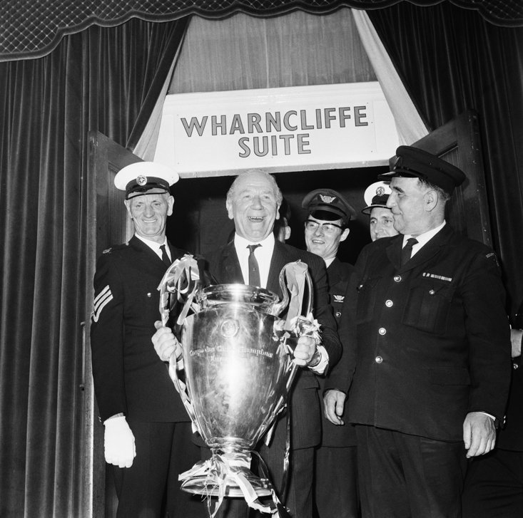 MATT BUSBY WITH THE EUROPEAN CUP