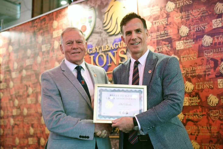 COACH MAL REILLY WITH TRY-SCORER PHIL CLARKE