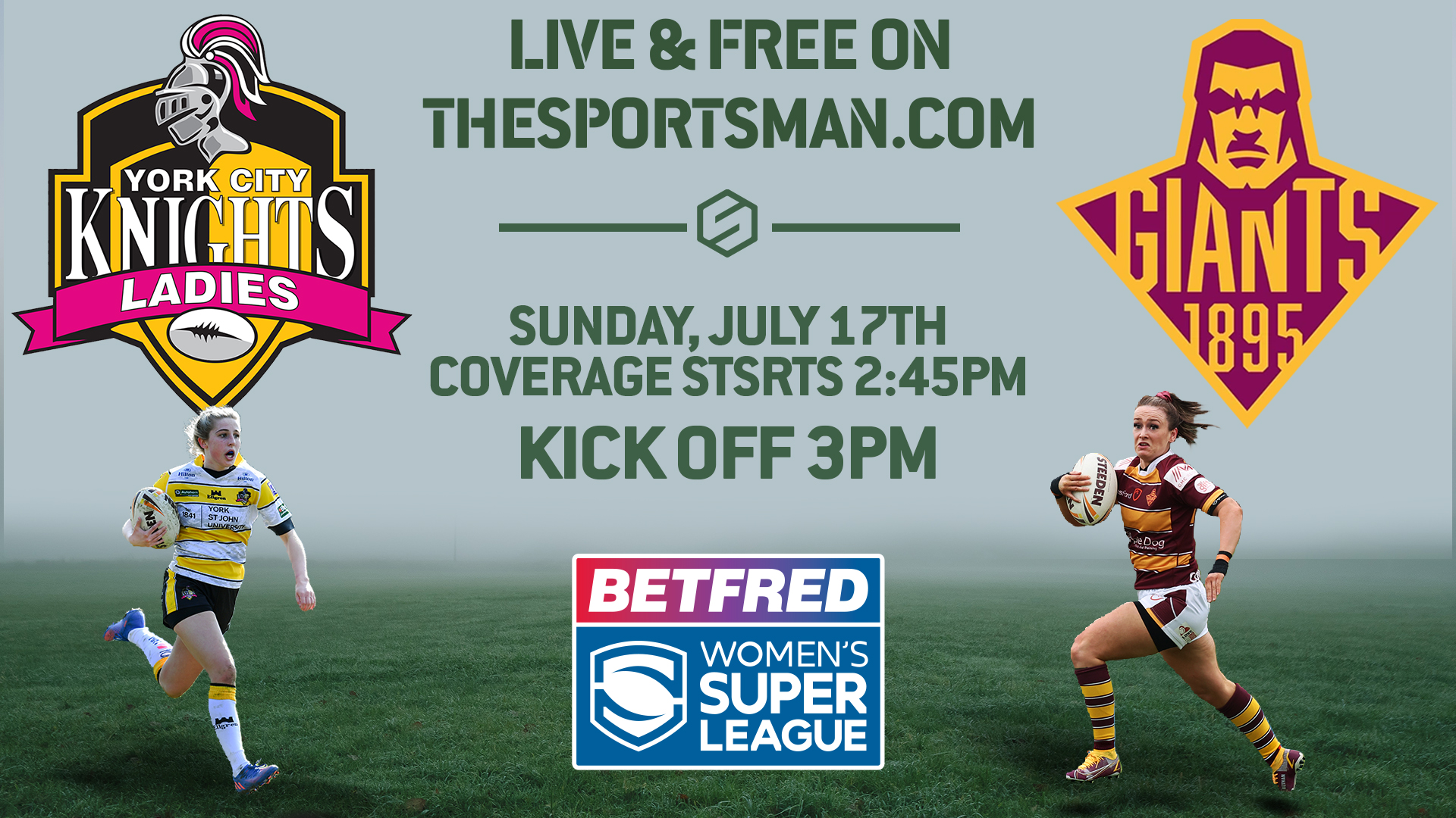 Live Rugby League Betfred Womens Super League Sunday 17th July 2022 York City Knights V