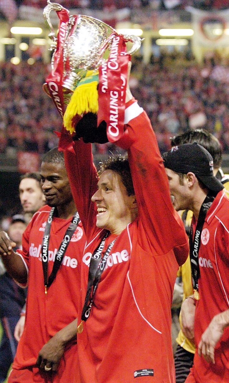 JUNINHO WON THE LEAGUE CUP WITH BORO IN 2004